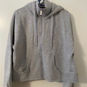 Calvin Klein Grey Zip Front Fleece with Hood -- NWOT.  Size M